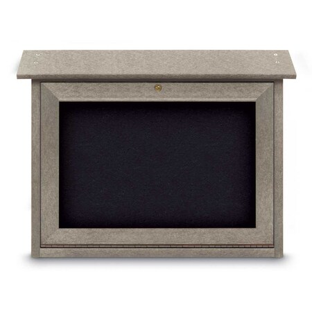 United Visual Products Outdoor Enclosed Combo Board, 48"x36", Black Frame/Grey & Surf UVCB4836ODB-GREY-SURF